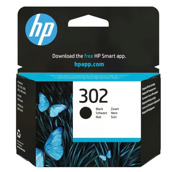 HP Cartuccia originale inchiostro nero 302 (HP 302 - 3.5 ml - nero - originale - cartuccia d'inchiostro - per Deskjet 1110, 21XX, 36XX, ENVY 45XX, Officejet 38XX, 46XX, 52XX)HpF6U66AE#ABE