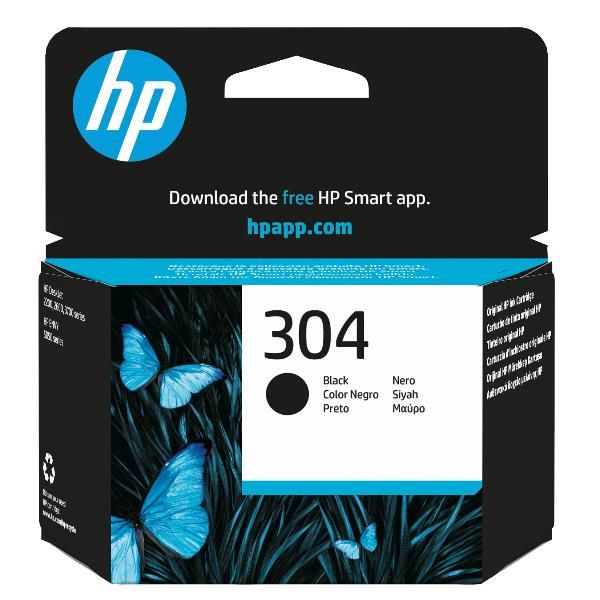 HP Cartuccia inchiostro originale nero 304 (HP 304 - Nero - originale - cartuccia d'inchiostro - per AMP 130, Deskjet 26XX, 37XX, ENVY 50XX)HpN9K06AE#ABE