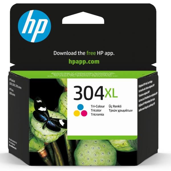 HP Cartuccia inchiostro originale tricromia 304XL (HP 304XL - Alta resa - colore [ciano, magenta, giallo] - originale - cartuccia d'inchiostro - per AMP 130, Deskjet 26XX, 37XX, ENVY 50XX)HpN9K07AE#ABE