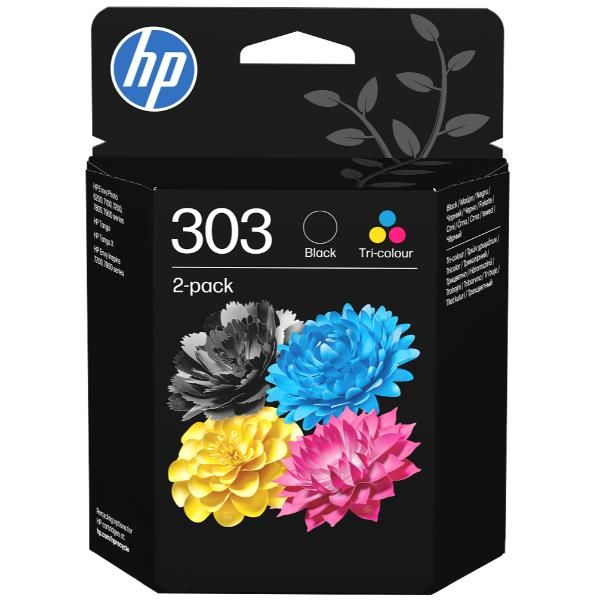 HP Confezione da 2 cartucce di inchiostro nero/in tricromia originali 303 (HP 303 2-PACK BLACK/TRI-COLOR - ORIGINAL INK CARTRIDGES)Hp3YM92AE#LS1