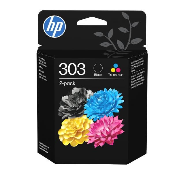 HP Confezione da 2 cartucce di inchiostro nero/in tricromia originali 303 (HP 303 - 2-pack - pigmented black, colour [cyan, magenta, yellow] - original - ink cartridge)Hp3YM92AE#LS1