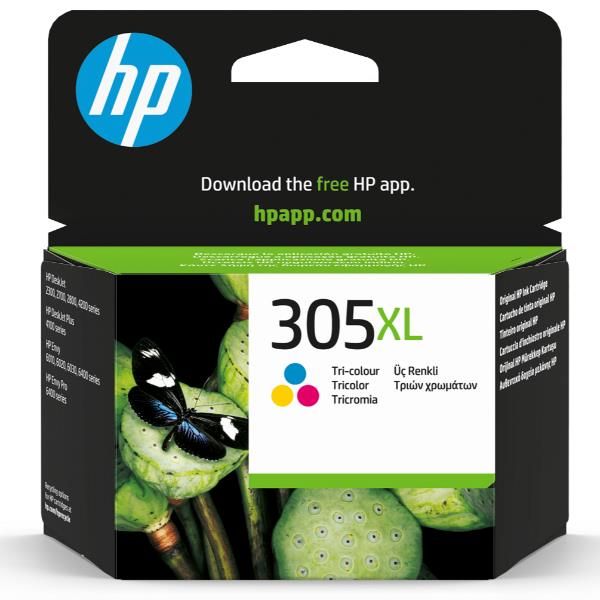 HP Cartuccia di inchiostro tricromia originale ad alta capacità 305XL (HP 305XL - 5 ml - High Yield - colour [cyan, magenta, yellow] - original - ink cartridge - for Deskjet 23XX, 27XX, 28XX, 41XX, 42XX, DeskJet Plus 41XX, ENVY 60XX, 64XX, ENVY Pro 6...