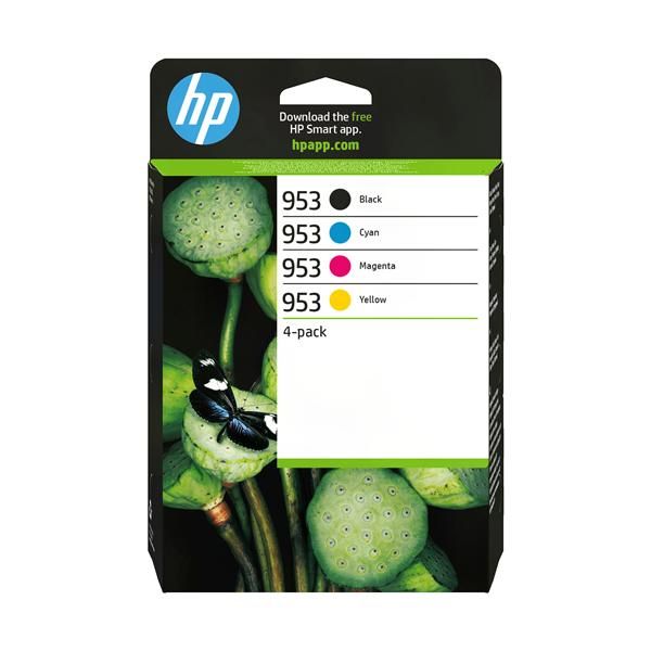 HP Confezione da 4 cartucce di inchiostro nero, ciano, magenta, giallo originali 953 (HP 953 - 4 pakker - sort, gul, cyan, m)Hp6ZC69AE#301