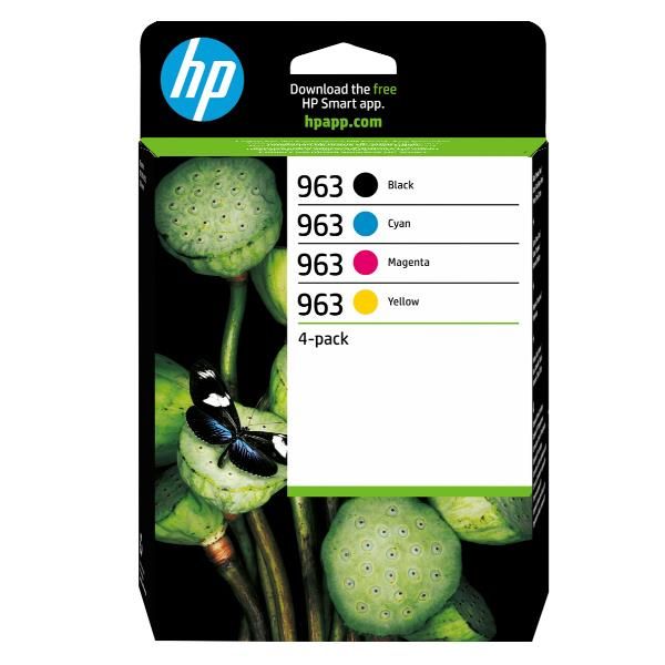 HP Confezione da 4 cartucce di inchiostro nero, ciano, magenta, giallo originali 963 (HP 963 - 4 pakker - sort, gul, cyan, m)Hp6ZC70AE#301