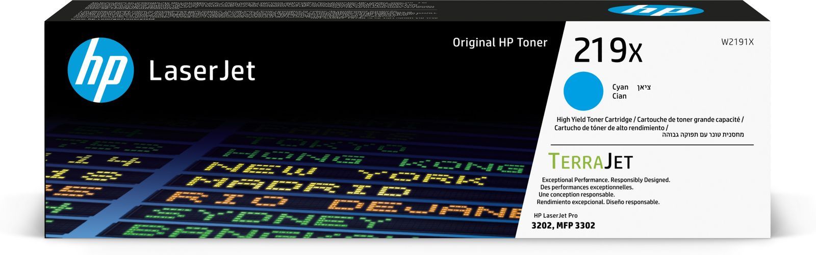 HP Cartuccia toner originale ad alta capacità LaserJet 219X ciano (HP 219X HIGH YIELD CYAN - ORIGINAL LASERJET TONER CARTRIDG)HpW2191X