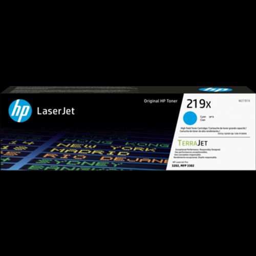 HP Cartuccia toner originale ad alta capacità LaserJet 219X ciano (OEM HP W2191X/219X Cyan Toner Cartridge)HpW2191X