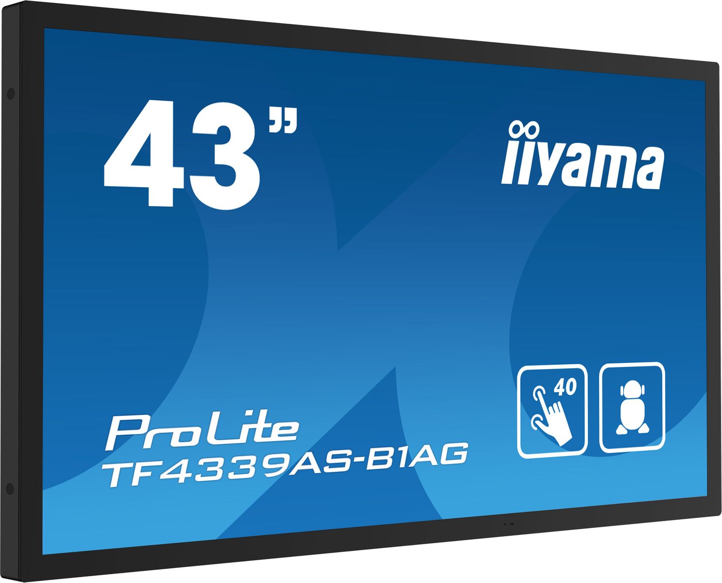 Iiyama TF4339AS-B1AG visualizzatore di messaggi Pannello piatto per segnaletica digitale 108 cm [42.5] LED 500 cd/m 2.4K Ultra HD Nero Touch screen Processore integrato Android 24/7 (iiyama ProLite TF4339AS-B1AG 43' Open Frame All-in-One PCAP Interac...