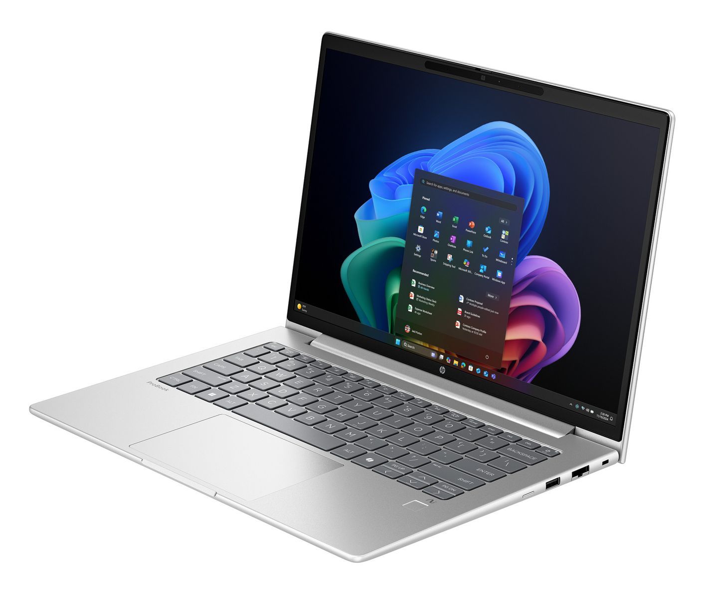 HP ProBook 4 G1q Next Gen AI PC Copilot+ PC Snapdragon X1-26-100 Computer portatile 35,6 cm [14] WUXGA 16 GB LPDDR5x-SDRAM 512 GB SSD Wi-Fi 6E [802.11ax] Windows 11 Pro Argento (HP ProBook 4 G1q Notebook Next Gen AI - Design della cerniera a 177 grad...