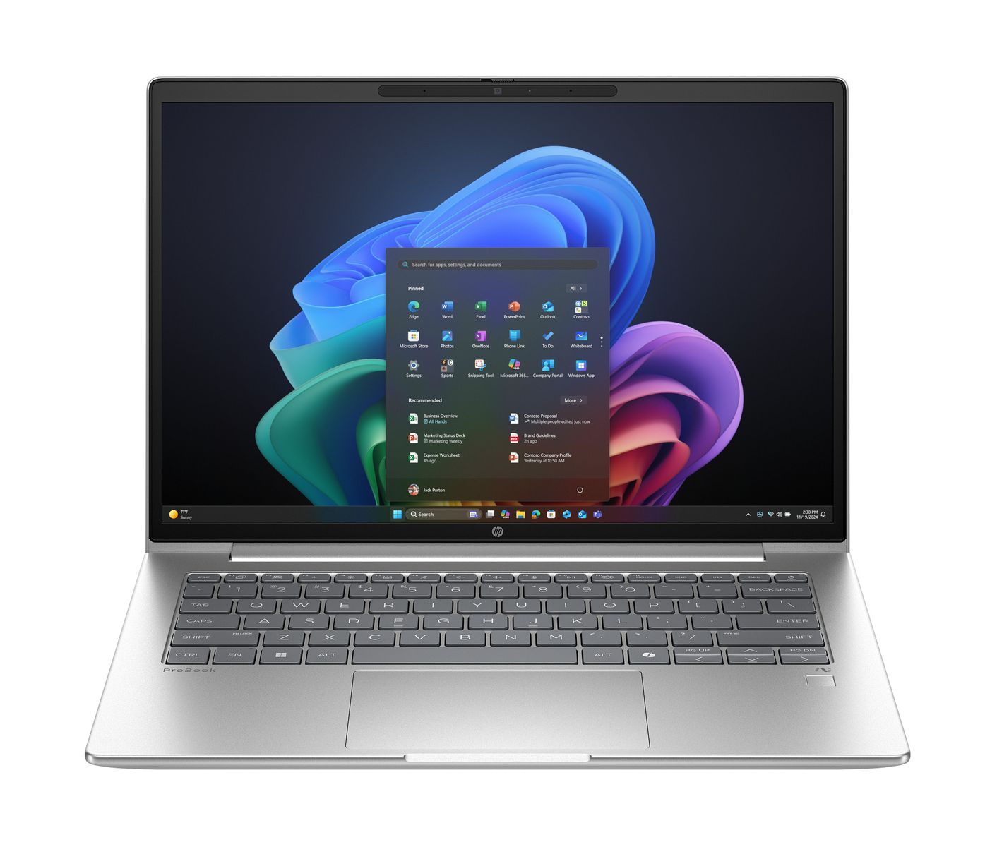 HP ProBook 4 G1q Next Gen AI PC Copilot+ PC Snapdragon X1-26-100 Computer portatile 35,6 cm [14] WUXGA 16 GB LPDDR5x-SDRAM 512 GB SSD Wi-Fi 6E [802.11ax] Windows 11 Pro Argento (HP ProBook 4 G1q Notebook Next Gen AI - Design della cerniera a 177 grad...