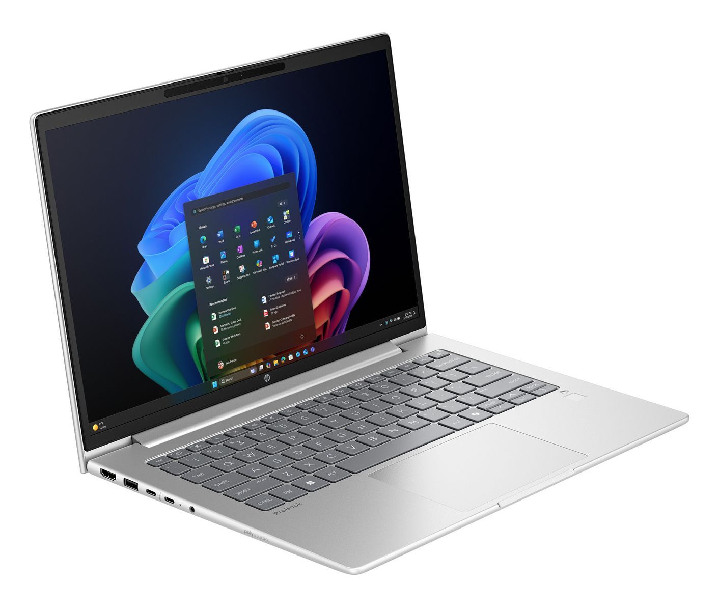 HP ProBook 4 G1q Next Gen AI PC Copilot+ PC Snapdragon X1-26-100 Computer portatile 35,6 cm [14] WUXGA 16 GB LPDDR5x-SDRAM 512 GB SSD Wi-Fi 6E [802.11ax] Windows 11 Pro Argento (HP ProBook 4 G1q Notebook Next Gen AI - Design della cerniera a 177 grad...