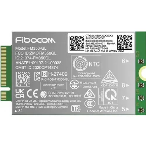 HP 5G Sub-6 Cat 19 WWAN Interno (5G NR/4G WWAN - Warranty: 12M)Hp0198701332909AM5R4AA