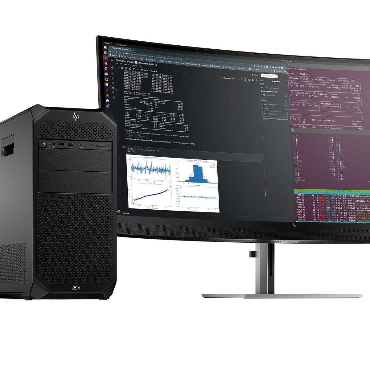 HP Z4 G5 Wolf Pro Security Edition Intel Xeon w3 w3-2425 32 GB DDR5-SDRAM 1 TB SSD Windows 11 Pro Tower Stazione di lavoro AI Workstation Nero (HP Workstation Z4 G5 - AI Workstation - tower 4U - 1 x Xeon W W3-2425 / fino a 4.4 GHz - RAM 32 GB - SSD 1...