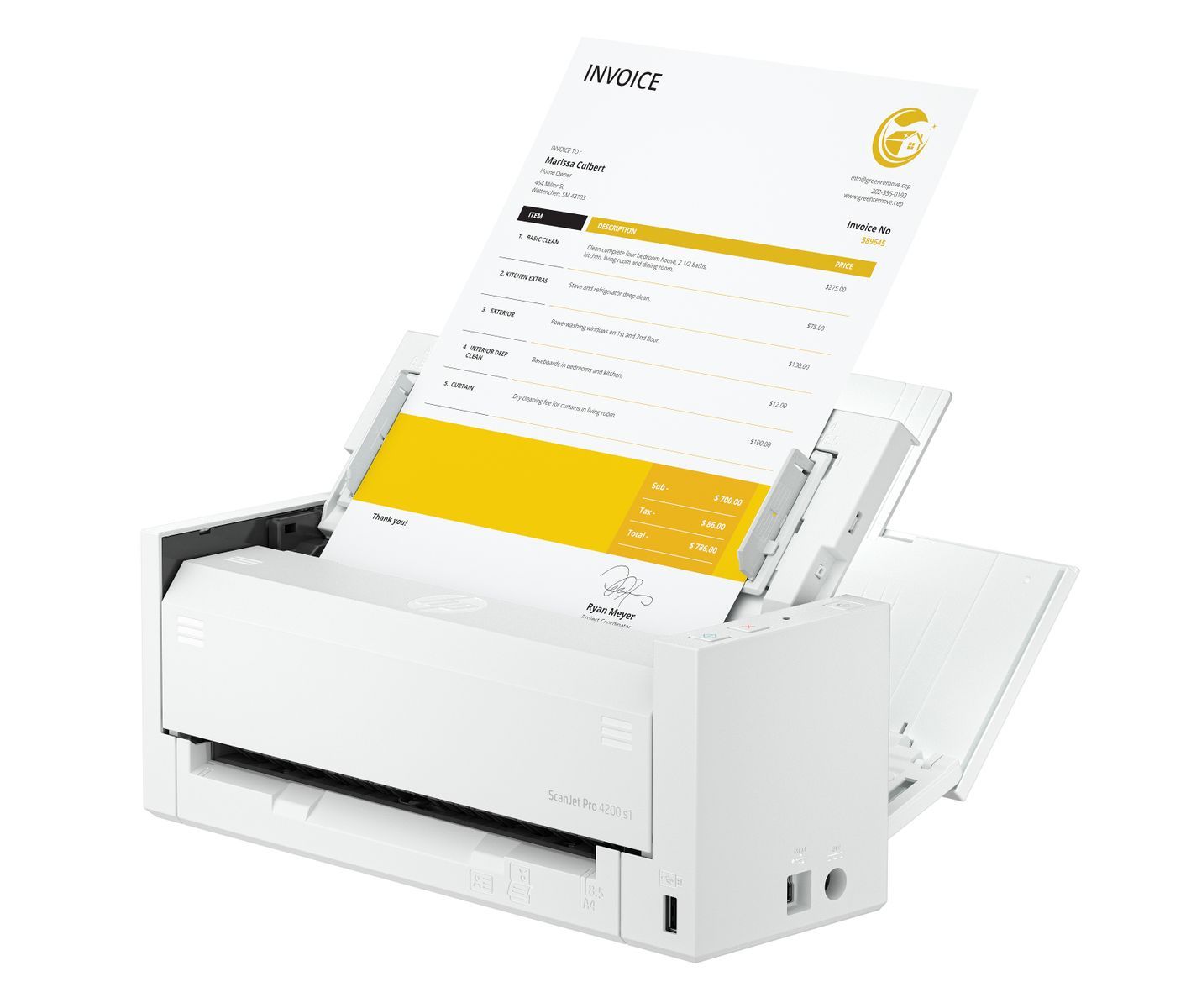 HP ScanJet Pro 4200 s1 Scanner ADF 600 x 600 DPI A4 Blu, Bianco (HP Scanjet Pro 4200 s1 - Document scanner - Duplex - 216 x 5842 mm - 1200 dpi x 1200 dpi - up to 40 ppm [mono] / up to 40 ppm [colour] - ADF [50 sheets] - up to 4500 scans per day - USB...