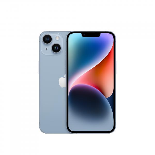 Apple iPhone 14 256GB Blu (Apple iPhone 14 - 5G smartphone - dual SIM /Memoria Interna 256 GB - display OLED - 6.1 - 2532 x 1170 pixel - 2x fotocamere posteriori 12 MP, 12 MP - front camera 12 MP - blu)