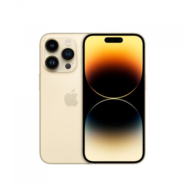 Apple iPhone 14 Pro 15,5 cm [6.1] Doppia SIM iOS 16 5G 1 TB Oro (Apple iPhone 14 Pro - 5G smartphone - dual-SIM / Internal Memory 1 TB - OLED display - 6.1 - 2556 x 1179 pixels [120 Hz] - 3x rear cameras 48 MP, 12 MP, 12 MP - front camera 12 MP - gold)