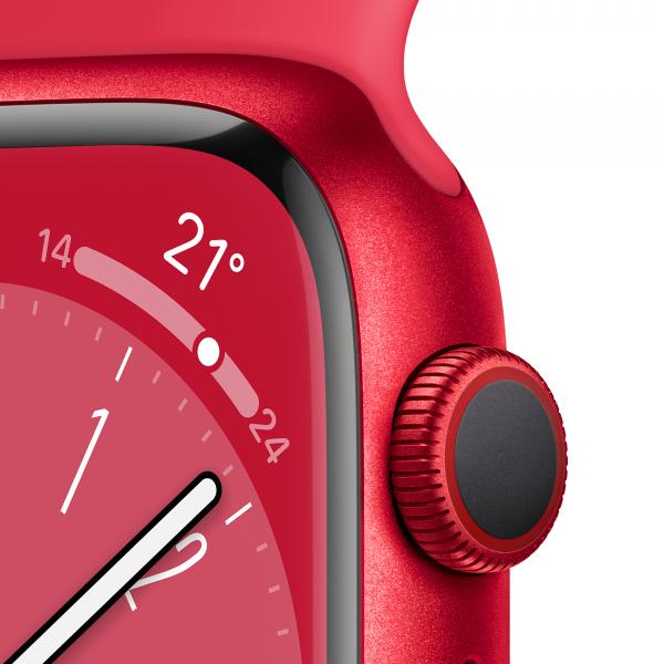 Apple Watch Series 8 OLED 45 mm Digitale 396 x 484 Pixel Touch screen 4G Rosso Wi-Fi GPS [satellitare] (APPLE WATCH SERIES 8 GPS + - CELLL 45MM RED SPORT BAND REGULA)