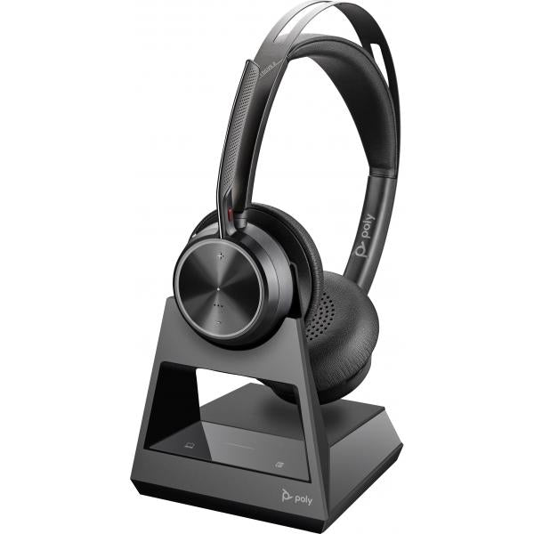 POLY Cuffie stereo USB-A VFOCUS2 BT (Poly Voyager Focus 2 - Cuffie con microfono - over ear - Bluetooth - senza fili, cablato - eliminazione rumore attivata - USB-A tramite adattatore Bluetooth - nero - Certificato per i team Microsoft)hp019702950451...