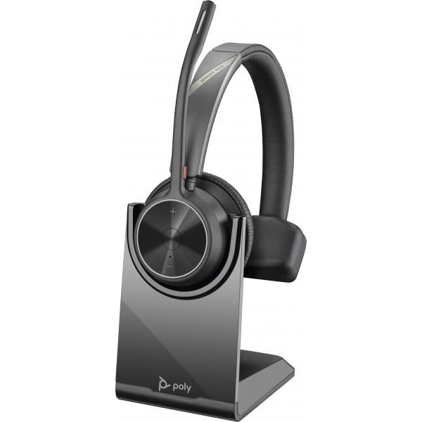 POLY Cuffie VOYAGER 4310 con supporto di ricarica (Poly Voyager 4310 - Voyager 4300 UC series - cuffie con microfono - over ear - Bluetooth - senza fili, cablato - USB-A - nero - Zoom Certificato)hp019702961004177Y92AA