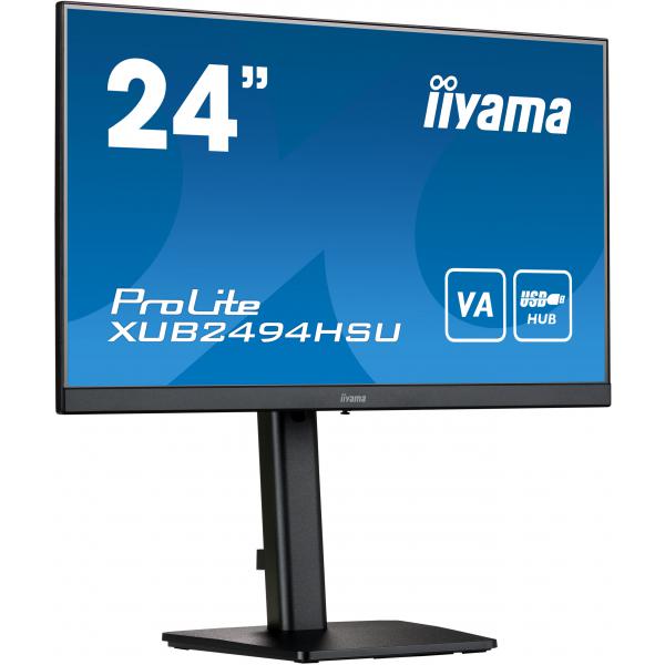 Iiyama ProLite XUB2494HSU-B2 Monitor PC 60,5 cm [23.8] 1920 x 1080 Pixel Full HD LED Nero (XUB2494HSU-B2 - 24&rdquo; ips height adjust monitor with VA Panel)Iiyama4948570120826XUB2494HSU-B2