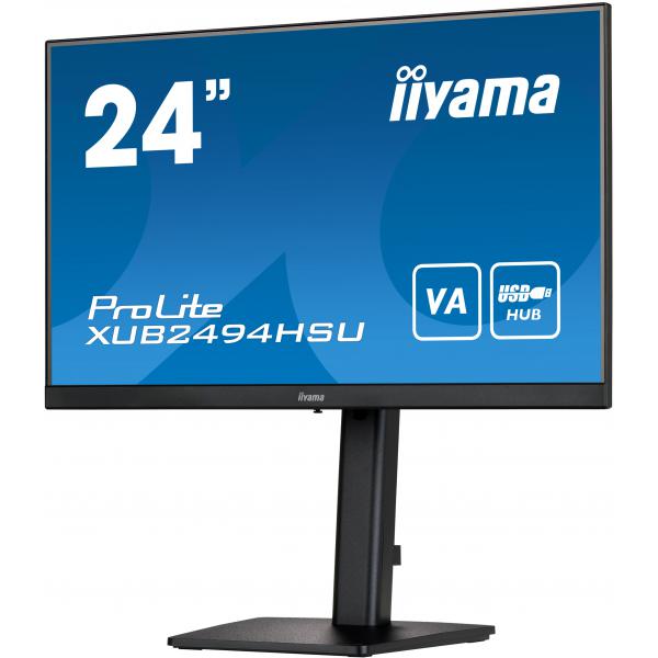 Iiyama ProLite XUB2494HSU-B2 Monitor PC 60,5 cm [23.8] 1920 x 1080 Pixel Full HD LED Nero (XUB2494HSU-B2 - 24&rdquo; ips height adjust monitor with VA Panel)Iiyama4948570120826XUB2494HSU-B2