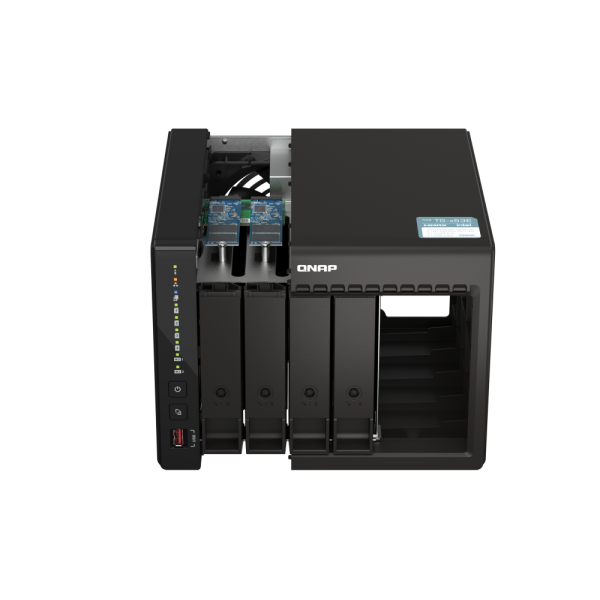 QNAP TS-453E NAS Tower Collegamento ethernet LAN Nero J6412 (QNAP TS-453E-8G 72TB [WD RED PRO] 4-bay desktop NAS; Intel Celeron J6412 4C 2.0GHz; burst 2.6GHz; onboard 8GB RAM; 2 x HDMI 1.4b; 2x M.2 2280 PCIe slots; 2x 2.5GbE; 2x USB 3.2 Gen2 Type A; ...