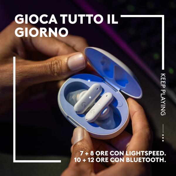 Logitech G FITS Auricolare True Wireless Stereo [TWS] In-ear Giocare Bluetooth Bianco (FITS TRUE WRLS GAMING EARBUDS - WHITE - EMEA28-935)