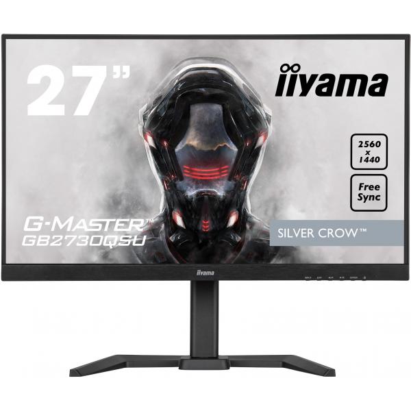 iiyama G-MASTER Monitor PC 68,6 cm [27] 2560 x 1440 Pixel Wide Quad HD LED Nero (iiyama G-MASTER Silver Crow GB2730QSU-B5 - Monitor a LED - 27 - 2560 x 1440 WQHD @ 75 Hz - TN - 350 cd/m - 1000:1 - 1 ms - HDMI, DVI-D, DisplayPort - altoparlanti - nero)