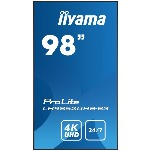 Iiyama PROLITE Pannello piatto per segnaletica digitale 2,48 m [97.5] 500 cd/m? 4K Ultra HD Nero Processore integrato Android 8.0 24/7 (iiyama PROLITE Digital signage flat panel 2.48 m [97.5'] 500 cd/m? 4K Ultra HD Black Android 8.0 24/7)Iiyama494857...