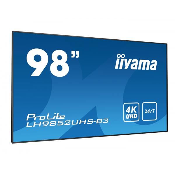 Iiyama PROLITE Pannello piatto per segnaletica digitale 2,48 m [97.5] 500 cd/m? 4K Ultra HD Nero Processore integrato Android 8.0 24/7 (iiyama PROLITE Digital signage flat panel 2.48 m [97.5'] 500 cd/m? 4K Ultra HD Black Android 8.0 24/7)Iiyama494857...