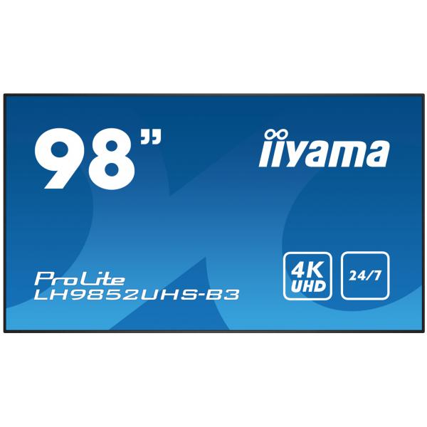 Iiyama PROLITE Pannello piatto per segnaletica digitale 2,48 m [97.5] 500 cd/m? 4K Ultra HD Nero Processore integrato Android 8.0 24/7 (iiyama PROLITE Digital signage flat panel 2.48 m [97.5'] 500 cd/m? 4K Ultra HD Black Android 8.0 24/7)Iiyama494857...