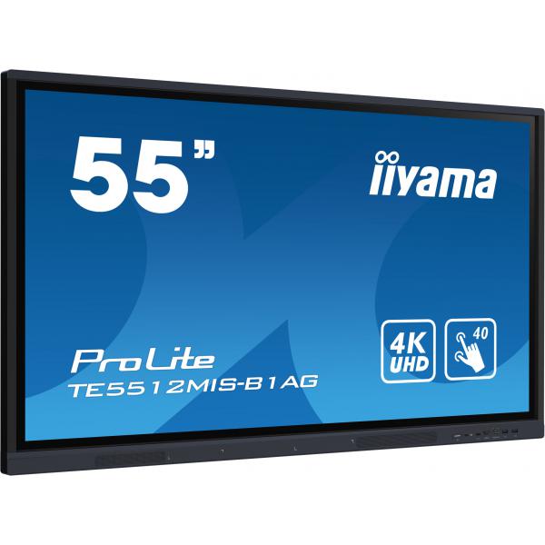 Iiyama TE5512MIS-B1AG visualizzatore di messaggi Pannello piatto per segnaletica digitale 139,7 cm [55] LED Wi-Fi 400 cd/m? 4K Ultra HD Nero Touch screen Processore integrato Android 11 16/7 (TE5512MIS-B1AG 55IN IPS - 3840X2160 400CD/QM)Iiyama4948570...