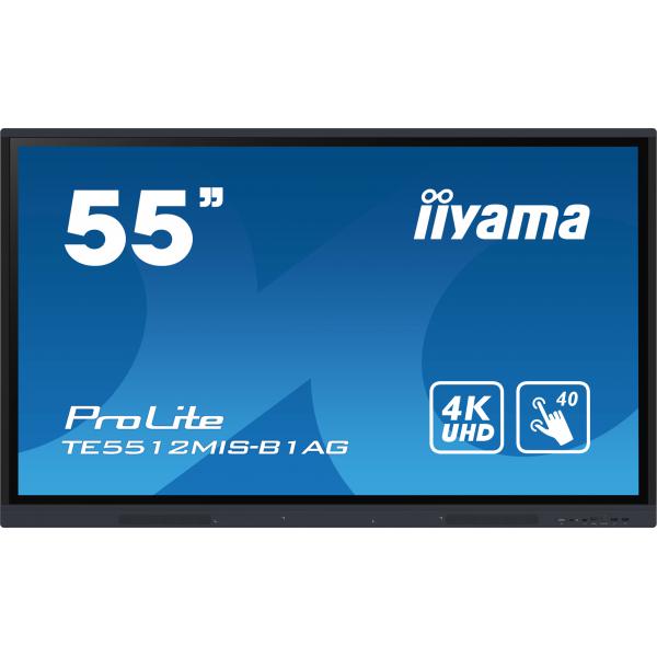 Iiyama TE5512MIS-B1AG visualizzatore di messaggi Pannello piatto per segnaletica digitale 139,7 cm [55] LED Wi-Fi 400 cd/m? 4K Ultra HD Nero Touch screen Processore integrato Android 11 16/7 (TE5512MIS-B1AG 55IN IPS - 3840X2160 400CD/QM)Iiyama4948570...