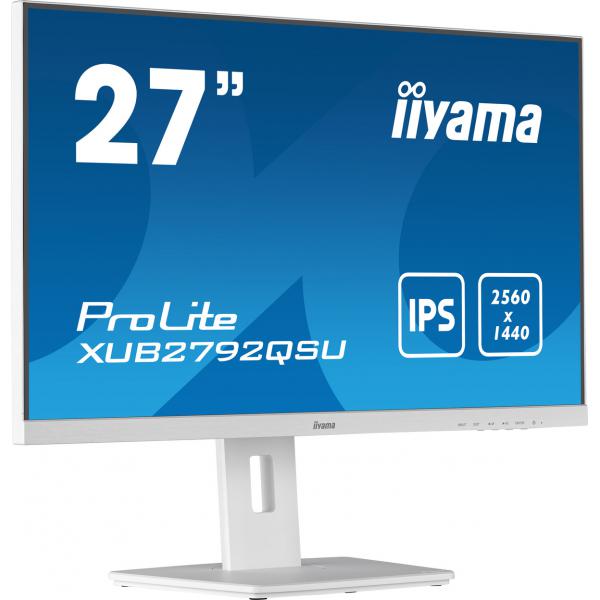 iiyama ProLite XUB2792QSU-W5 Monitor PC 68,6 cm [27] 2560 x 1440 Pixel Wide Quad HD LED Bianco (iiyama ProLite XUB2792QSU-W5 computer monitor 68.6 cm [27'] 2560 x 1440 pixels Full HD LED White)