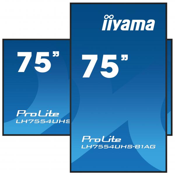 iiyama LH7554UHS-B1AG visualizzatore di messaggi Pannello piatto per segnaletica digitale 190,5 cm [75] LCD Wi-Fi 500 cd/m 4K Ultra HD Nero Processore integrato Android 11 24/7 (LH7554UHS-B1AG 75IN IPS - 3840X2160 500CD/QM ANDROID 11 OS)