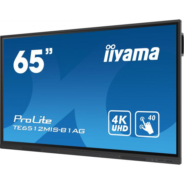 Iiyama TE6512MIS-B1AG visualizzatore di messaggi Pannello piatto interattivo 165,1 cm [65] LCD Wi-Fi 400 cd/m? 4K Ultra HD Nero Touch screen Processore integrato Android 11 24/7 (TE6512MIS-B1AG 65IN IIWARE10 - 16:9 1200:1 8MS HDMI/VGA/USB MAT)Iiyama4...