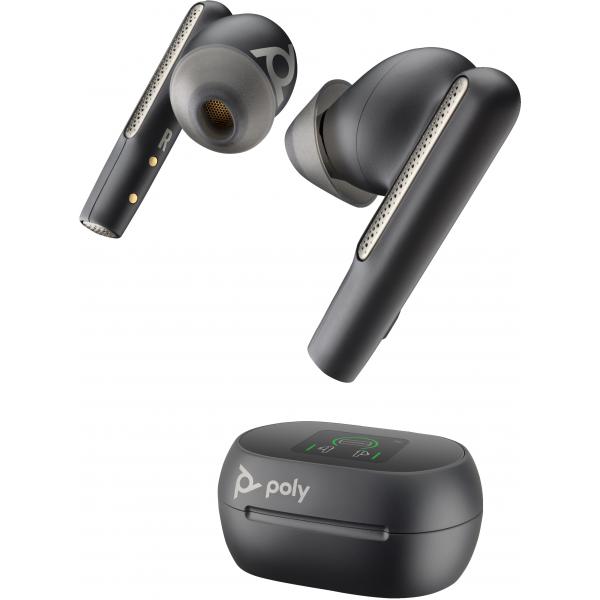 POLY Voyager Free 60+ UC Auricolare Wireless In-ear Musica e Chiamate USB tipo A Bluetooth Nero (Poly Voyager Free 60+ UC - True wireless earphones con microfono - in-ear - eliminazione rumore attivata - USB-A tramite adattatore Bluetooth - nero carb...