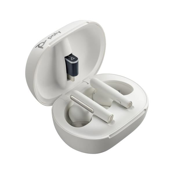 POLY Voyager Free 60+ Auricolare Wireless In-ear Ufficio Bluetooth Bianco (VOYAGER FREE 60+ UCW/TS CHARGE - CASE USB-C WHITE WW)