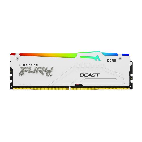 Kingston Technology FURY 64 GB 5200 MT/s DDR5 CL36 DIMM [Kit da 2 moduli] Beast White RGB EXPO (KFB 64GB DDR5 5200 DIMM K2 RGB)
