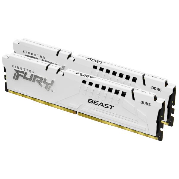 Kingston Technology FURY 64 GB 5200 MT/s DDR5 CL40 DIMM [Kit da 2] Beast White XMP (KFB 64GB DDR5 5200 DIMM K2 Wht)