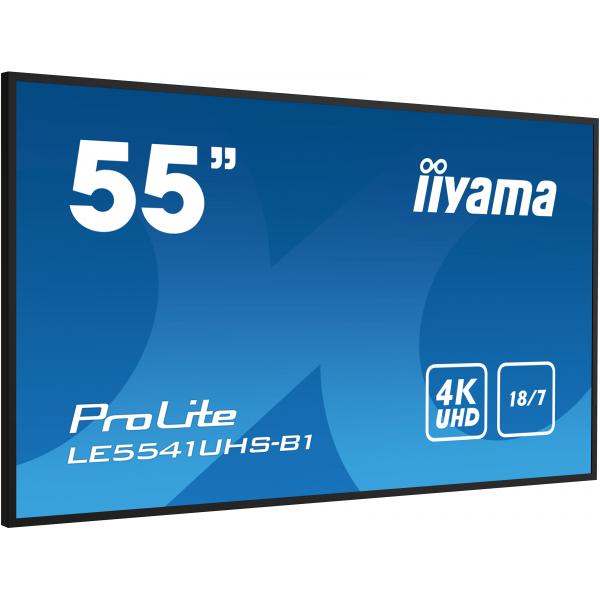 iiyama LE5541UHS-B1 visualizzatore di messaggi Pannello piatto per segnaletica digitale 138,7 cm [54.6] LCD 350 cd/m 4K Ultra HD Nero 18/7 (LE5541UHS-B1 54.6IN 3840X2160 - 4K UHD1 350 CD/M 1200:1 16:9 3XH)