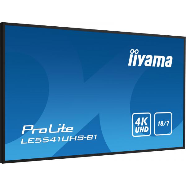 iiyama LE5541UHS-B1 visualizzatore di messaggi Pannello piatto per segnaletica digitale 138,7 cm [54.6] LCD 350 cd/m 4K Ultra HD Nero 18/7 (LE5541UHS-B1 54.6IN 3840X2160 - 4K UHD1 350 CD/M 1200:1 16:9 3XH)