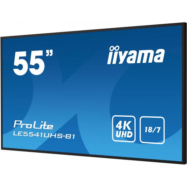 iiyama LE5541UHS-B1 visualizzatore di messaggi Pannello piatto per segnaletica digitale 138,7 cm [54.6] LCD 350 cd/m 4K Ultra HD Nero 18/7 (LE5541UHS-B1 54.6IN 3840X2160 - 4K UHD1 350 CD/M 1200:1 16:9 3XH)