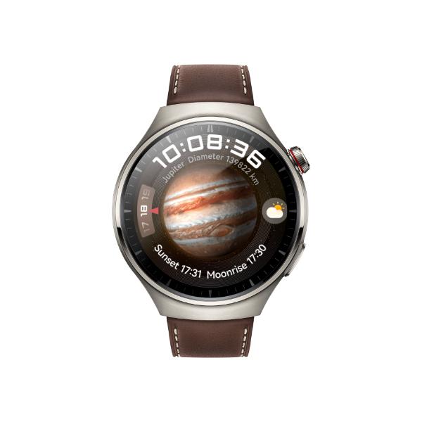 Huawei WATCH 4 Pro 3,81 cm [1.5] AMOLED 48 mm Digitale 466 x 466 Pixel Touch screen Argento Wi-Fi GPS [satellitare] (Huawei WATCH 4 Pro Dark Brown Leather Strap)