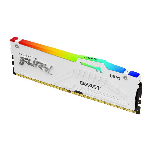 Kingston Technology FURY 64 GB 6000 MT/s DDR5 CL40 DIMM [Kit da 4 moduli] Beast White RGB XMP (KFB 64GB DDR5 6000 DIMM K4 RGB)