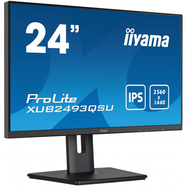 iiyama ProLite XUB2493QSU-B5 Monitor PC 61 cm [24] 2560 x 1440 Pixel Wide Quad HD LED Nero (XUB2493QSU-B5 24IN 60.5CM 2560X - 300CD/M2 HDMI 4MS)