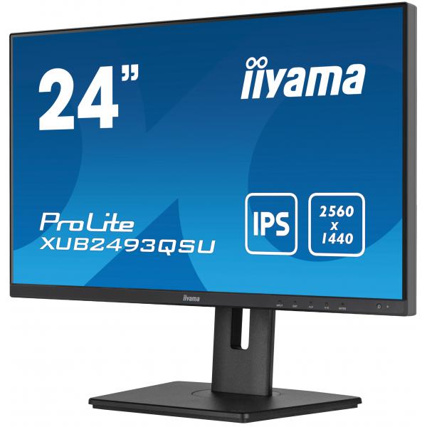 iiyama ProLite XUB2493QSU-B5 Monitor PC 61 cm [24] 2560 x 1440 Pixel Wide Quad HD LED Nero (XUB2493QSU-B5 24IN 60.5CM 2560X - 300CD/M2 HDMI 4MS)