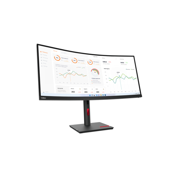 Lenovo ThinkVision T34w-30 LED display 86,4 cm [34] 3440 x 1440 Pixel Wide Quad HD Nero (T34w-30 34 INCH CURVED 21:9 WEBCAM HA USB-C)