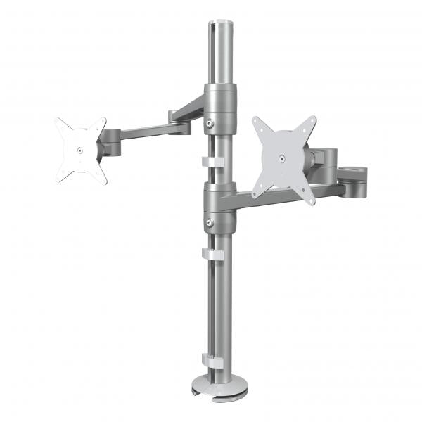 Dataflex Viewlite braccio porta monitor - scrivania 142 (Dataflex Viewlite dual monitor arm - silver - desk clamp and bolt through - independent depth adjustment [5Years warranty])
