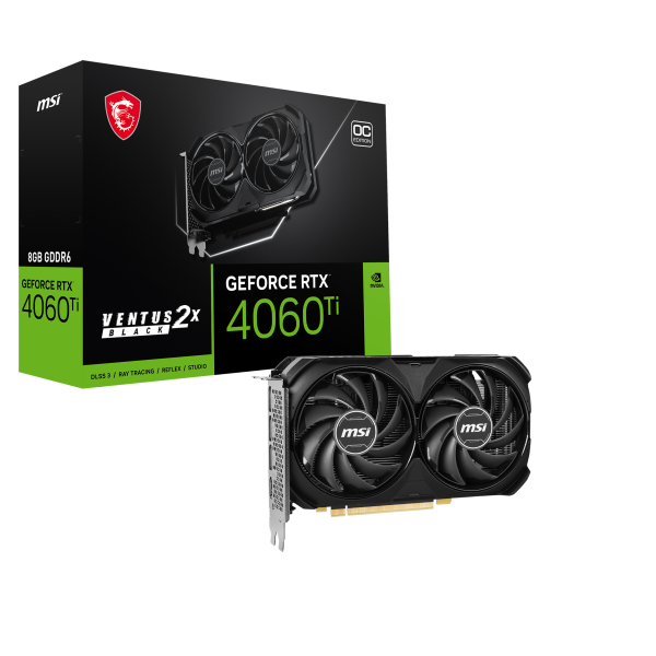 MSI GeForce RTX 4060 Ti Ventus 2X Black, 8GB GDDR6, DLSS 3