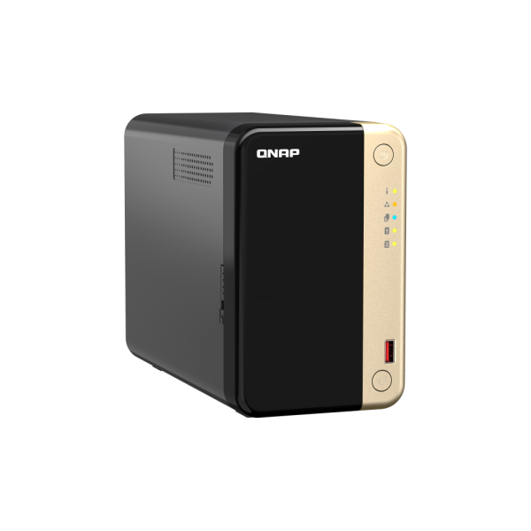 QNAP TS-264 NAS Tower Collegamento ethernet LAN Nero, Oro N5095 (QNAP TS-264-8G 20TB [WD RED PLUS] 2-Bay desktop NAS; Intel Celeron N5105/N5095 quad-core; 8 GB DDR4 onboard not expandable; 2 x 3.5/2.5 SATA 6Gb/s drive bays; 2 x M.2 2280 PCIe Gen 3 x1...